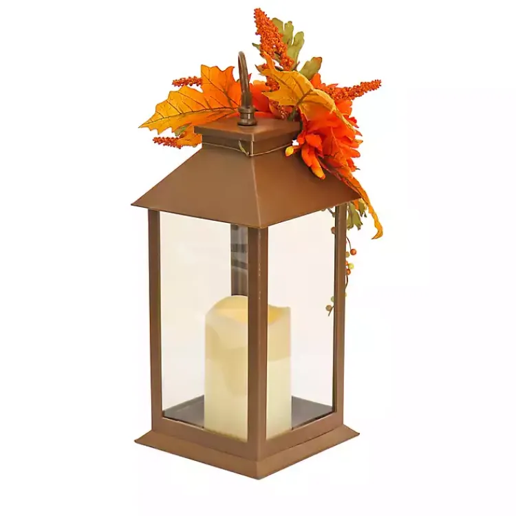 Fall>Kirklands Home LED Mums and Berries Harvest Lantern