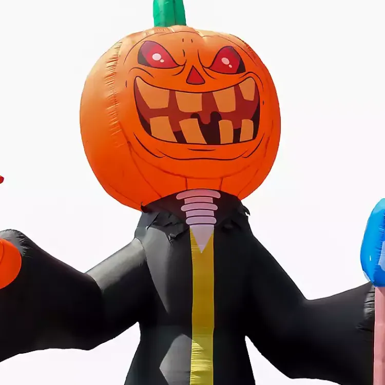 Halloween>Kirklands Home LED Pumpkin Reaper Halloween Inflatable, 20 ft.