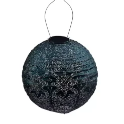 Kirklands Home LED Round Dark II Outdoor Hanging Lantern Blue Hot