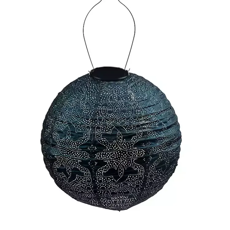 Kirklands Home LED Round Dark II Outdoor Hanging Lantern Blue Hot