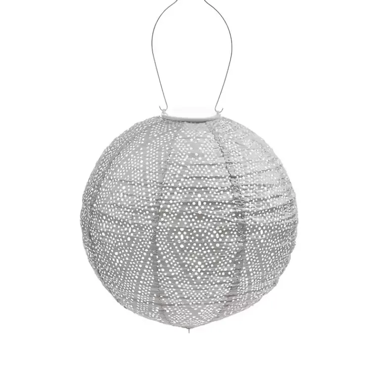 Kirklands Home LED Round Light Taupe Outdoor Hanging Lantern Gray Online
