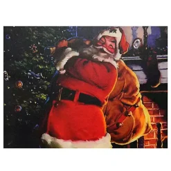 Christmas Art & Wall Decor>Kirklands Home LED Santa with Gifts Canvas Art Print