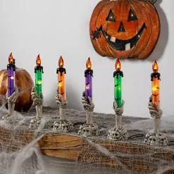 Halloween>Kirklands Home LED Skeleton Hand Candles, Set of 6 Multi