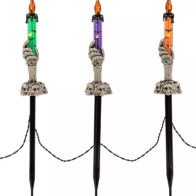 Halloween>Kirklands Home LED Skeleton Hand Candles, Set of 6 Multi