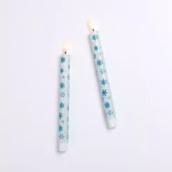 Flameless Candles>Kirklands Home LED Snowflake Taper Candles, Set of 2