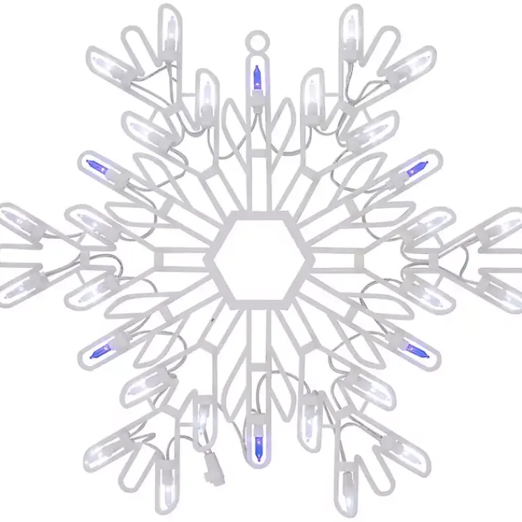 Christmas Art & Wall Decor>Kirklands Home LED and Blue Snowflake Decoration, 15 in. White