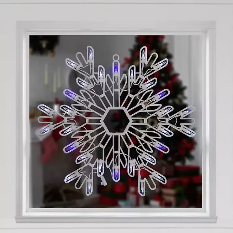 Christmas Art & Wall Decor>Kirklands Home LED and Blue Snowflake Decoration, 15 in. White