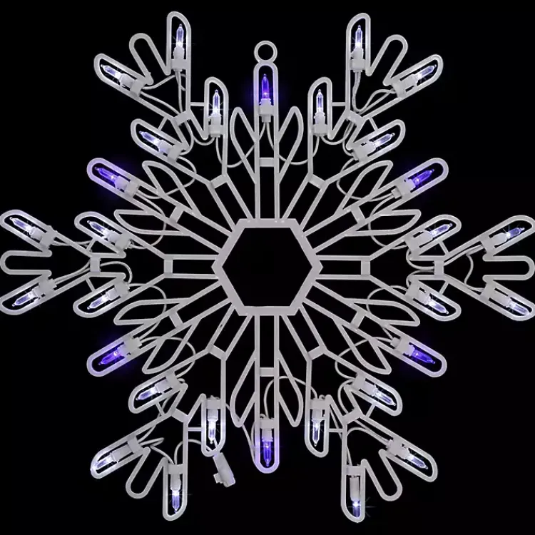 Christmas Art & Wall Decor>Kirklands Home LED and Blue Snowflake Decoration, 15 in. White