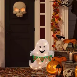 Halloween>Kirklands Home LED White Ghost Boo Banner Halloween Outdoor Décor