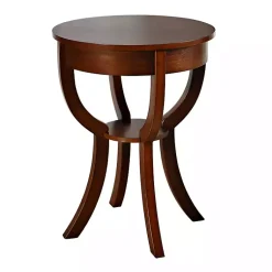 Kirklands Home Leila Round Cherry Accent Table Brown Best