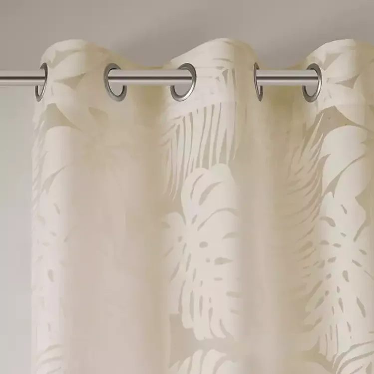 Kirklands Home Leilani Palm Leaf Curtain Panel, 95 in. Tan Clearance