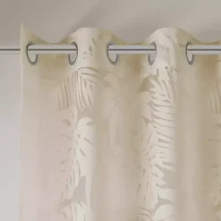 Kirklands Home Leilani Palm Leaf Curtain Panel, 95 in. Tan Clearance