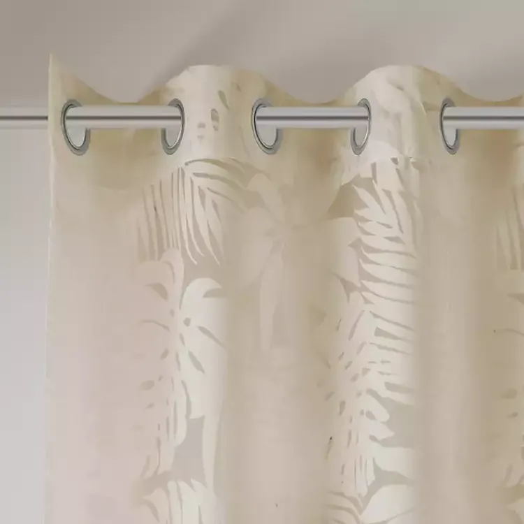 Kirklands Home Leilani Palm Leaf Curtain Panel, 95 in. Tan Clearance