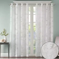 Kirklands Home Leilani Palm Leaf Curtain Panel, 63 in. White Sale