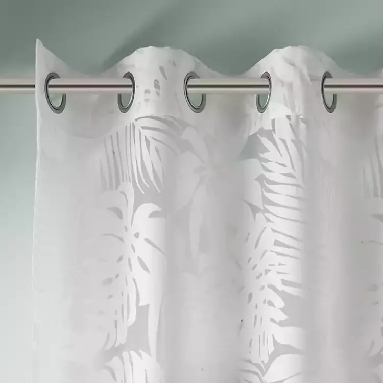 Kirklands Home Leilani Palm Leaf Curtain Panel, 63 in. White Sale