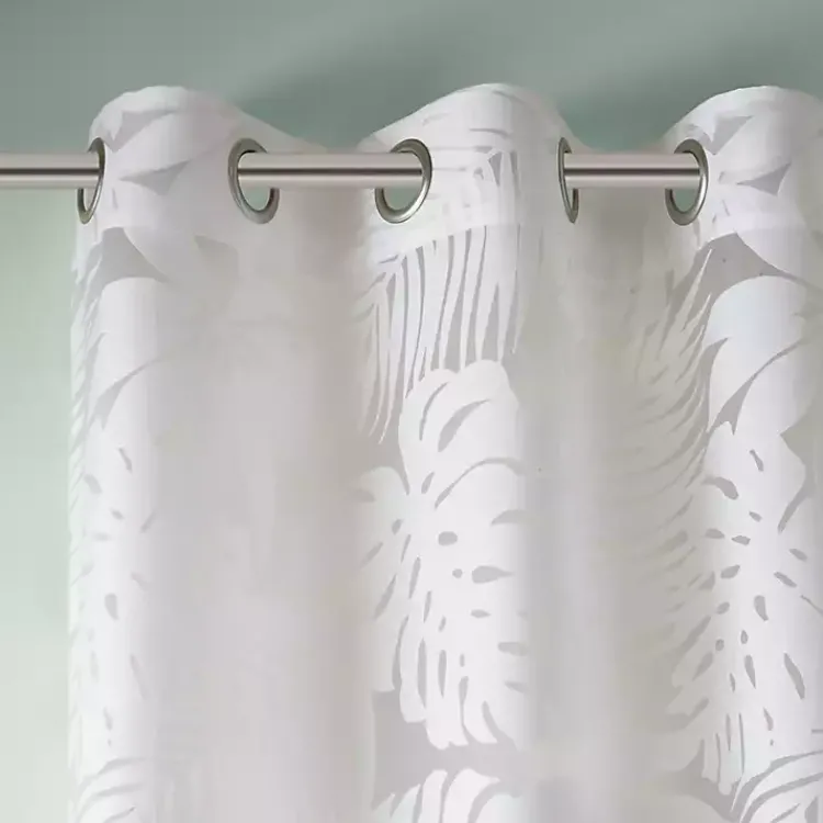 Kirklands Home Leilani Palm Leaf Curtain Panel, 84 in. White Best