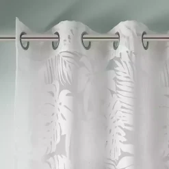Kirklands Home Leilani Palm Leaf Curtain Panel, 84 in. White Best