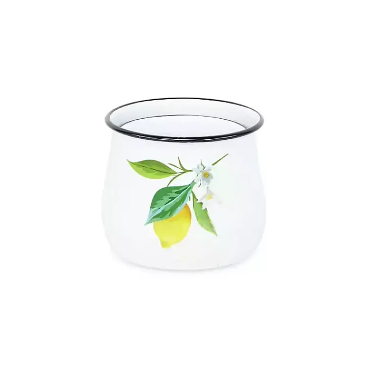 Decorative Bowls & Jars>Kirklands Home Lemon Blossom Enamel Jars, Set of 3