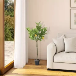 Trees & Topiaries>Kirklands Home Lemon Fruit Tree in Black Pot