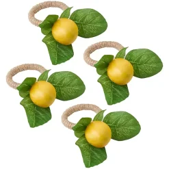 Kirklands Home Lemon Leaf Rope Napkin Rings, Set of 4 Best