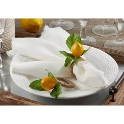 Kirklands Home Lemon Leaf Rope Napkin Rings, Set of 4 Best
