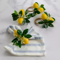Kirklands Home Lemon Napkin Rings, Set of 4 Best