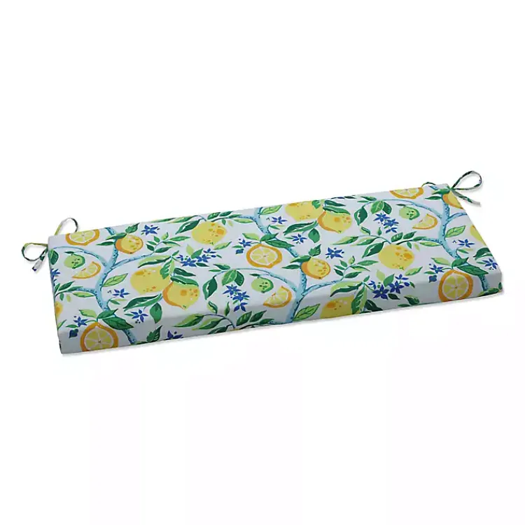 Kirklands Home Lemon Vines Outdoor Bench Cushion Clearance