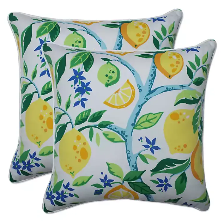 Kirklands Home Lemon Vines Outdoor Throw Pillows, Set of 2 Discount