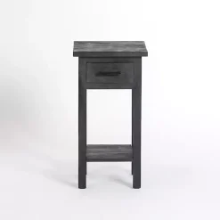 Kirklands Home Leo Wood Accent Table Black New