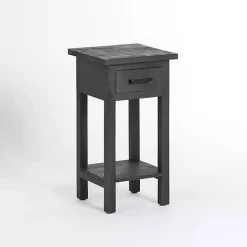 Kirklands Home Leo Wood Accent Table Black New