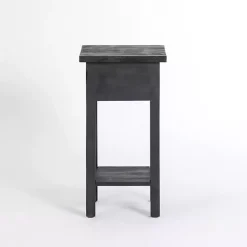 Kirklands Home Leo Wood Accent Table Black New