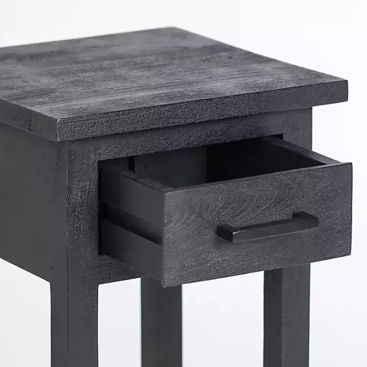 Kirklands Home Leo Wood Accent Table Black New