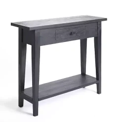 Kirklands Home Leo Wood Console Table Black