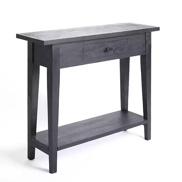 Kirklands Home Leo Wood Console Table Black