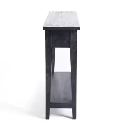 Kirklands Home Leo Wood Console Table Black