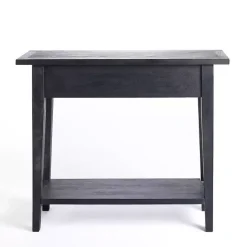 Kirklands Home Leo Wood Console Table Black
