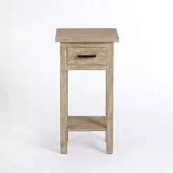 Kirklands Home Leo Natural Wood Accent Table Tan