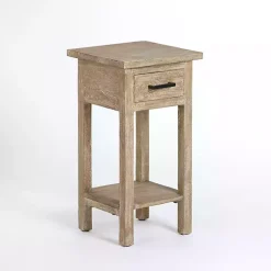 Kirklands Home Leo Natural Wood Accent Table Tan