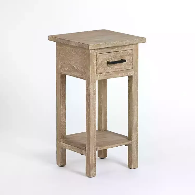 Kirklands Home Leo Natural Wood Accent Table Tan