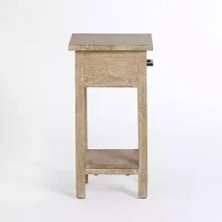 Kirklands Home Leo Natural Wood Accent Table Tan