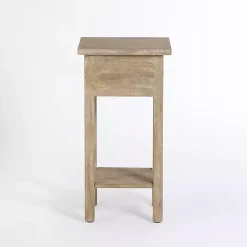 Kirklands Home Leo Natural Wood Accent Table Tan