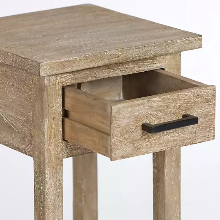 Kirklands Home Leo Natural Wood Accent Table Tan