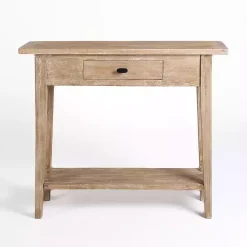 Kirklands Home Leo Natural Wood Console Table Tan Best