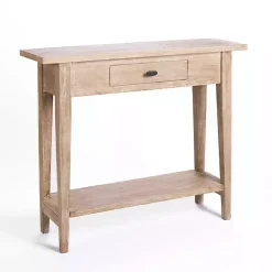 Kirklands Home Leo Natural Wood Console Table Tan Best