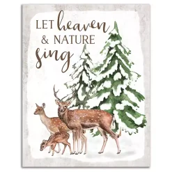Christmas Art & Wall Decor>Kirklands Home Let Heaven & Nature Sing Canvas Art Print White