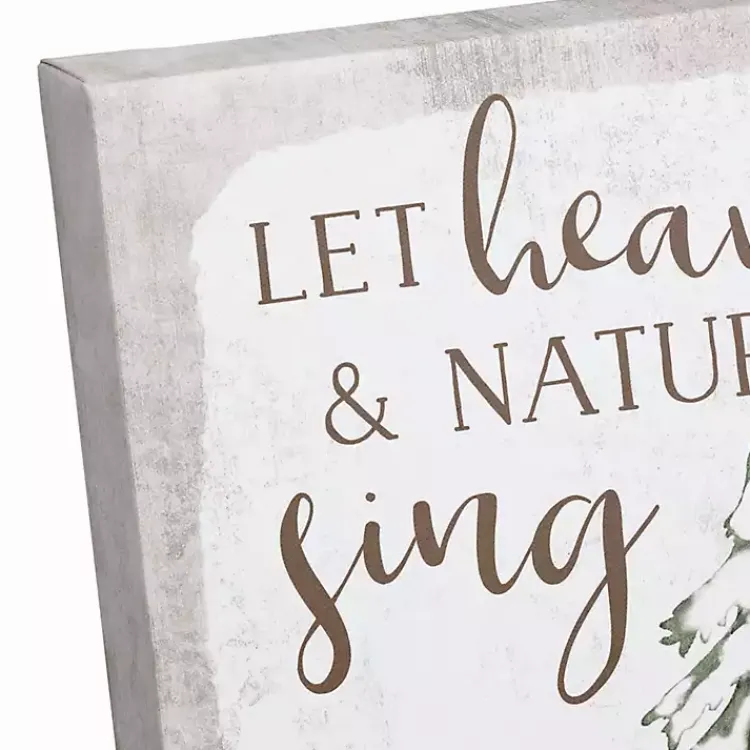 Christmas Art & Wall Decor>Kirklands Home Let Heaven & Nature Sing Canvas Art Print White