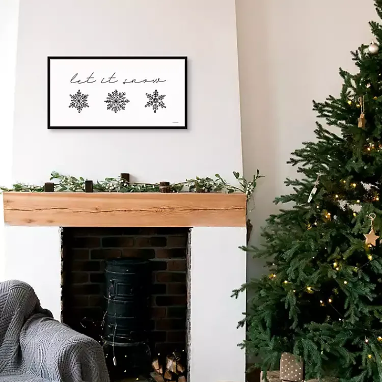 Christmas Art & Wall Decor>Kirklands Home Let It Snow Christmas Wall Plaque White