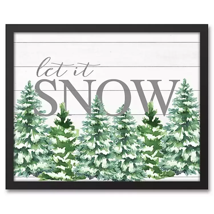 Christmas Art & Wall Decor>Kirklands Home Let it Snow Framed Art Print
