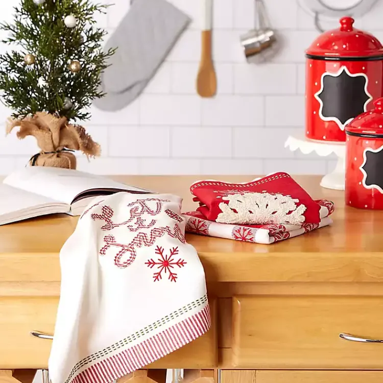 Christmas Dining & Entertaining>Kirklands Home Let it Snow Kitchen Towels, Set of 3