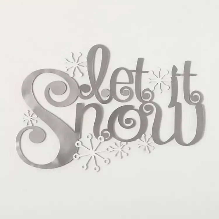Christmas Art & Wall Decor>Kirklands Home Let it Snow Metal Christmas Wall Sign